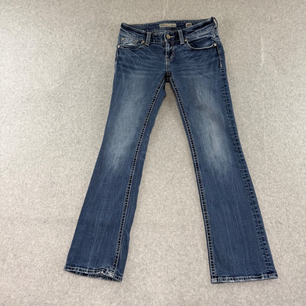 BKE Stella Bootcut Jeans Womens 26R x30 inseam Blue Low Rise Contrast Stitch